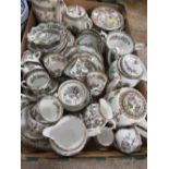 A TRAY OF INDIAN TREE PATTERN ITEMS BY ASSORTED MAKERS TO INCLUDE COALPORT