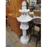 AN UNUSUAL RESIN ORIENTAL PAGODA STYLE STAND - H 132 CM