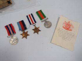 A SMALL COLLECTION OF 4 MEDALS IN O.H.M.S BOX