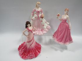 THREE COALPORT FIGURINES "A SPECIAL GIFT " " ANGELINA" AND "ABIGAIL"