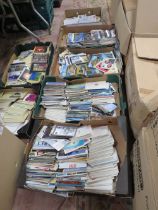 SEVEN BOXES OF POSTCARDS AND FIRST DAY COVERS