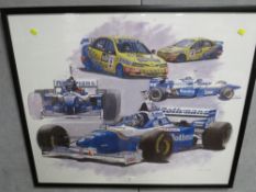 A FRAMED 'GEOFF LEE' WILLIAMS FORMULA ONE PICTURE