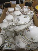 A TRAY OF ASSORTED TEA WARE TO INCLUDE GLADSTONE AND PARAGON