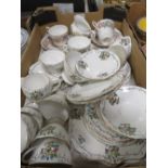 A TRAY OF ASSORTED TEA WARE TO INCLUDE GLADSTONE AND PARAGON