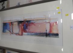 A LARGE FRAMED ABSTRACT PRINT TOGETHER WITH A SAKHAROFF PRINT (2)