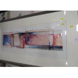 A LARGE FRAMED ABSTRACT PRINT TOGETHER WITH A SAKHAROFF PRINT (2)