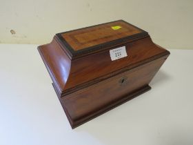 TWO SECTION INLAID TEA CADDY