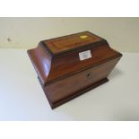 TWO SECTION INLAID TEA CADDY