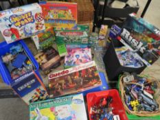 A SELECTION OF VINTAGE TOYS AND GAMES TO INCLUDE TOY CARS, SUBBUTEO ETC ( all unchecked)