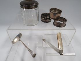 SIX ITEMS OF HALLMARKED SILVER