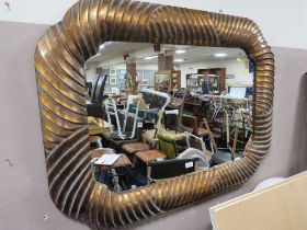 A MODERN SHAPED RECTANGULAR MIRROR 90 X 120 CM