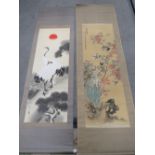A PAIR OF ROLLED EASTERN SCROLLS DEPICTING FIGURES