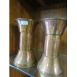 A PAIR OF ART NOUVEAU STYLE TRENCH ART VASES