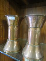 A PAIR OF ART NOUVEAU STYLE TRENCH ART VASES