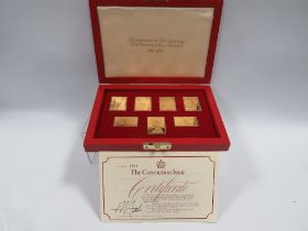 A COMMEMORATIVE 25TH ANNIVERSARY OF THE CORONATION OF QUEEN ELIZABETH II, SET OF SEVEN HALLMARKED