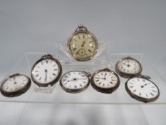 SEVEN VARIOUS HALLMARKED SILVER POCKET WATCHES A/F