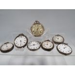 SEVEN VARIOUS HALLMARKED SILVER POCKET WATCHES A/F