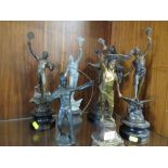 A COLLECTION OF SPELTER STYLE VINTAGE FIGURES