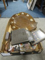 A TRAY OF COLLECTABLE'S TO INCLUDE ORIENTAL TEA TABLET