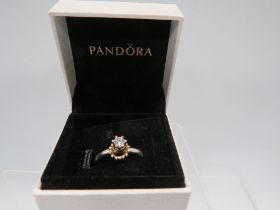 A BOXED PANDORA RING