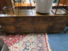 TWO OAK LINENFOLD CABINETS