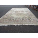 A HUGE CHINESE WOOLLEN RUG 365 X 580 CM A/F