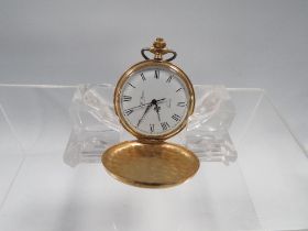 A J.W. BENSON GOLD PLATED QUARTZ POCKET WATCH