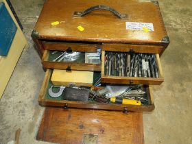 A MOORE & WRIGHT ENGINEERS CHEST AND CONTENTS