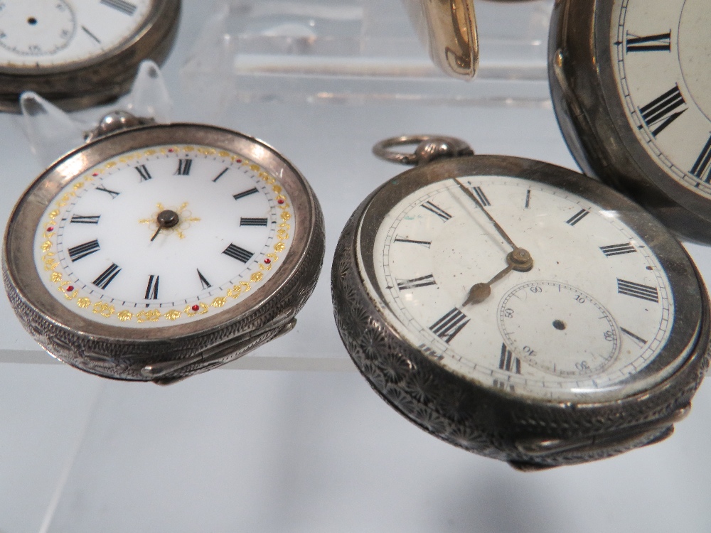 SIX VARIOUS HALLMARKED POCKET WATCHES A/F TO INCLUDE GOLD PLATED FULL HUNTER A/F - Image 3 of 4