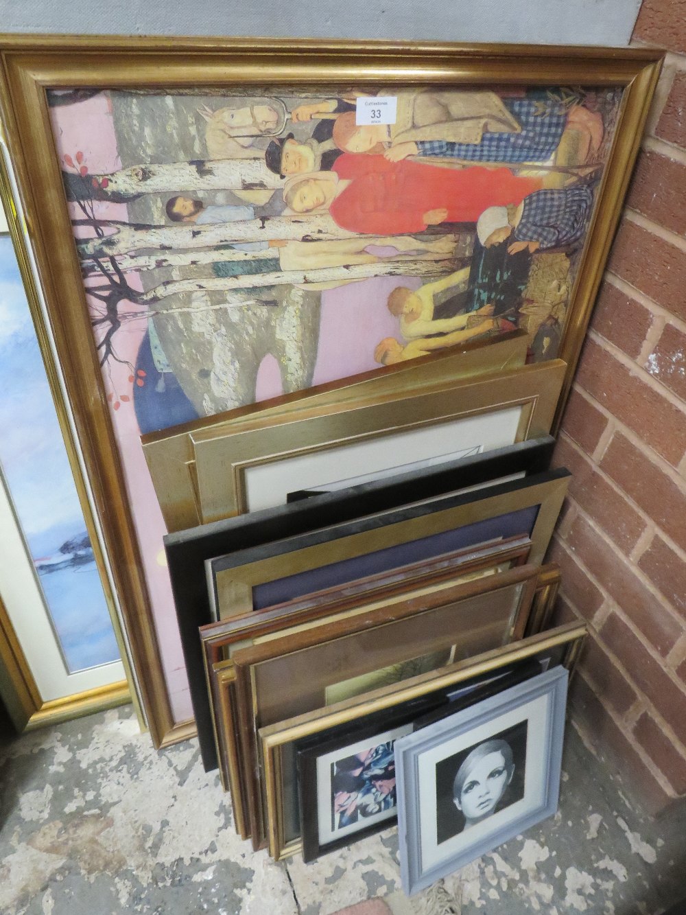A LARGE QUANTITY OF ASSORTED PICTURES AND PRINTS TO INC ABSTRACT FIGURATIVE EXAMPLES