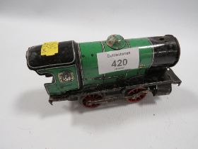 A VINTAGE HORNBY TIN PLATE CLOCKWORK TRAIN A/F