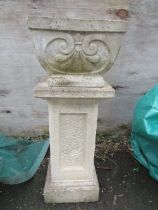 A SANDSTONE PEDESTAL PILLAR PLANTER