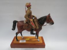 A VINTAGE BRONZE SOLDIER ON HORSEBACK