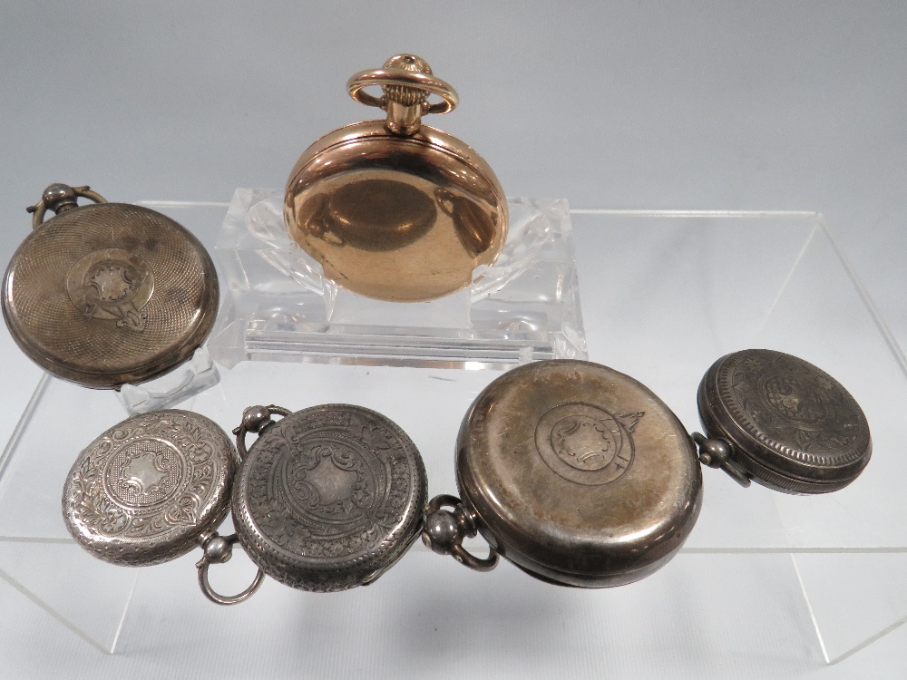 SIX VARIOUS HALLMARKED POCKET WATCHES A/F TO INCLUDE GOLD PLATED FULL HUNTER A/F - Image 4 of 4