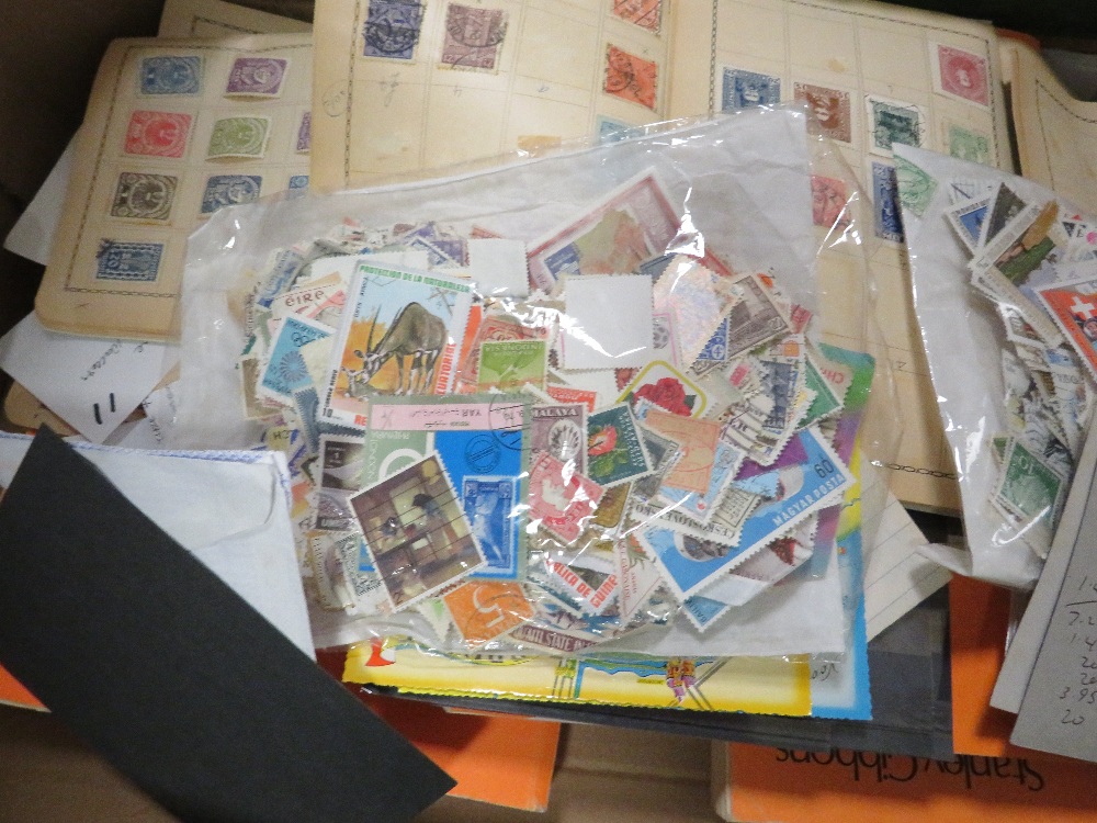 A BOX OF VINTAGE STAMPS ETC - Image 3 of 5