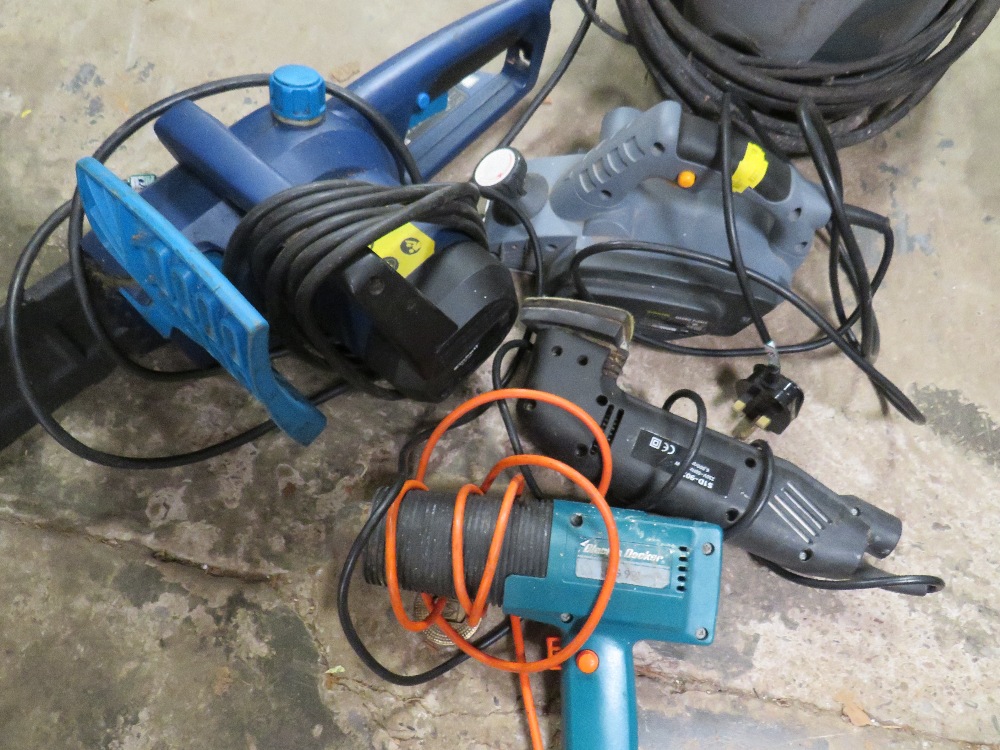 A QUANTITY OF ELECTRICAL TOOLS TO INCLUDE A CHAINSAW, A POWER WASHER AND A PLANER ETC - Image 2 of 2