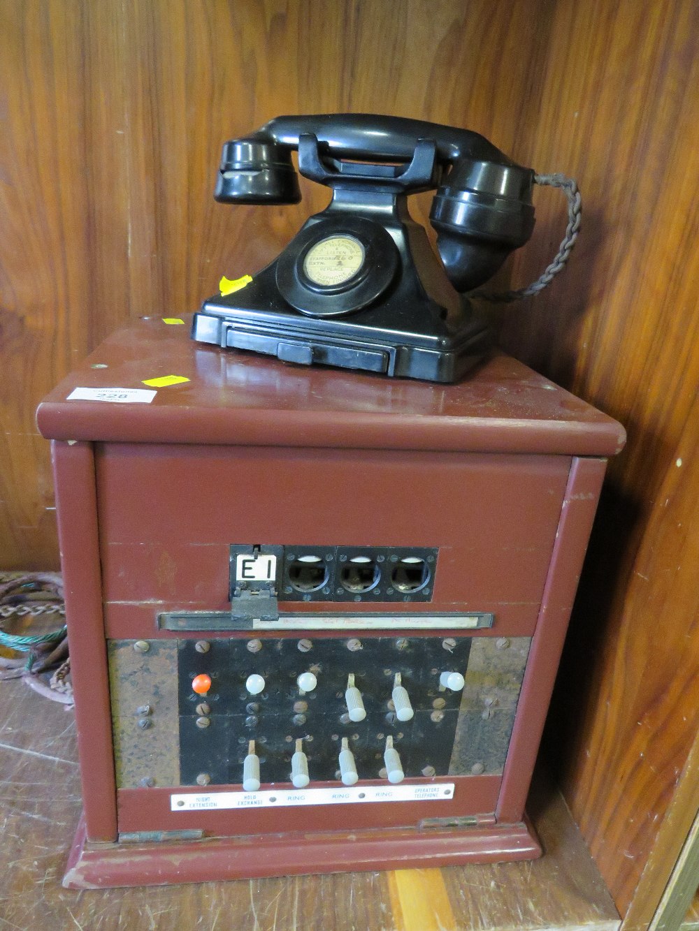 A VINTAGE EXCHANGE TELEPHONE AND EXCHANGE BOX SYSTEM