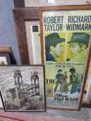 A QUANTITY OF ASSORTED PRINTS TO INC ABSTRACT EXAMPLES AND 'THE LAW & JAKE WADE' POSTER (5)