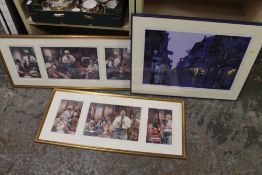 THREE FRAMED SIGNED COLOURED PRINTS TO INC BALCONIES OF ROYALS (3)