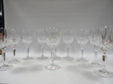A SET OF 10 WATERFORD CRYSTAL WINE GLASSES