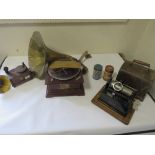 A SMALL SELECTION OF EDISON AND HMV GRAMOPHONE PARTS AND ACCESSORIES