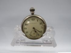 AN ANTIQUE MILITARY POCKET WATCH BY RYF & MARCHAND LTD MARKED ON REAR A/F