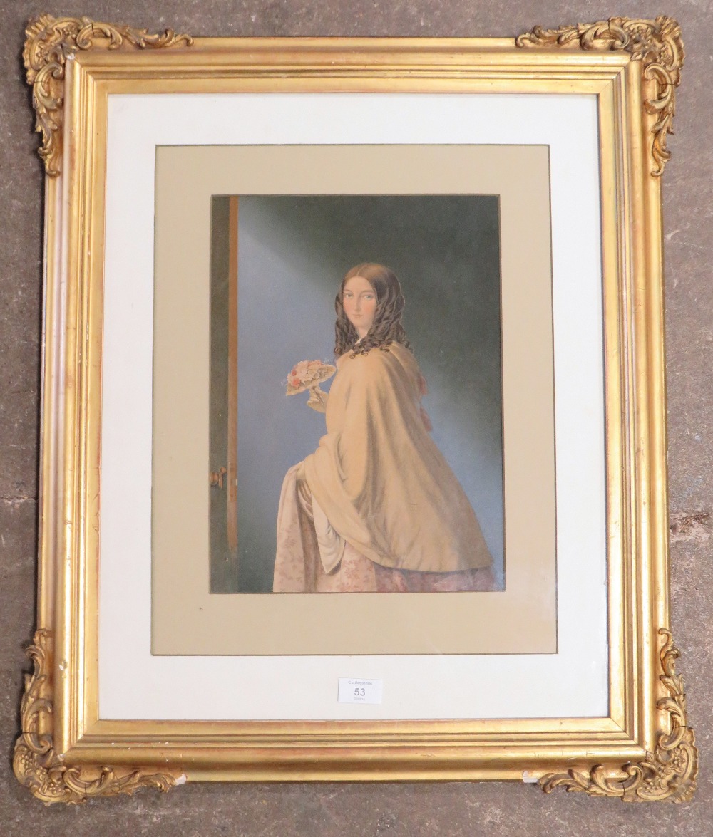 A VINTAGE GEORGE BAXTER PRINT ENTITLED 'THE BRIDESMAID' SET IN AN ORNATE GILDED PICTURE FRAME - Image 2 of 2