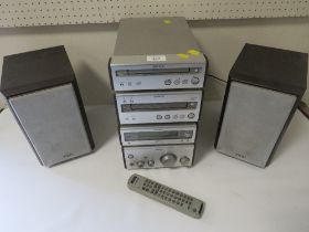 A SMALL SONY STACKING STEREO SYSTEM