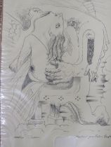 ANDRE MASSON (1896-1987) 'FAULEIN POUR PAULINE BOUQHESTE' SIGNED LITHOGRAPH, 42 X 30 CM