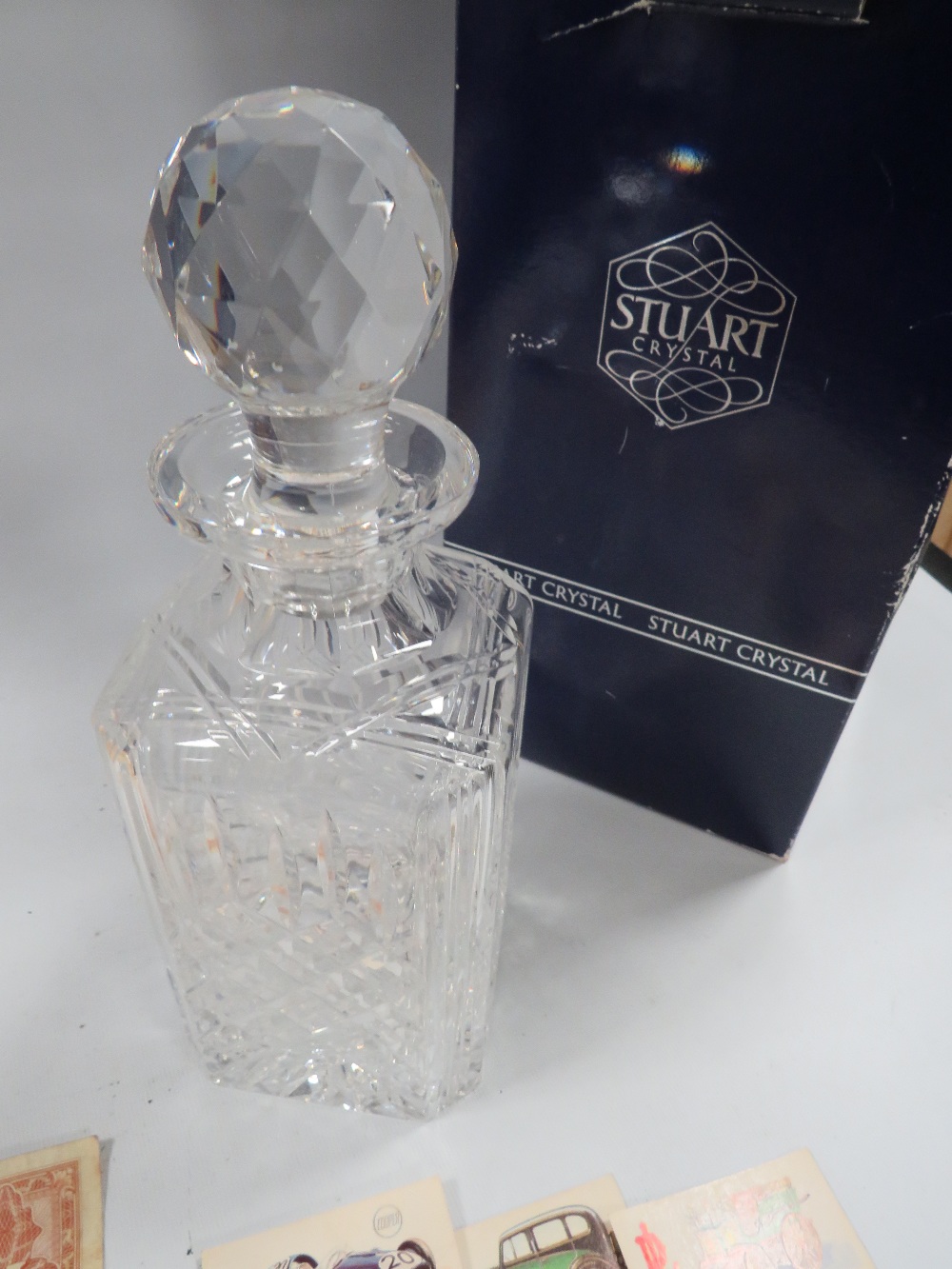 A SMALL QUANTITY OF COLLECTABLES WITH A STUART CRYSTAL DECANTER - Image 3 of 6
