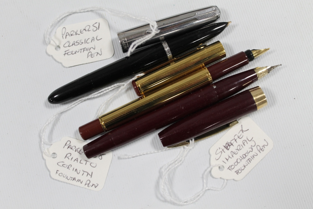 THREE FOUNTAIN PENS - A SHAEFFER IMPERIAL TOUCHDOWN, PARKER 88 RIALTO CORINTH & PARKER 51 CLASSICAL - Image 2 of 2