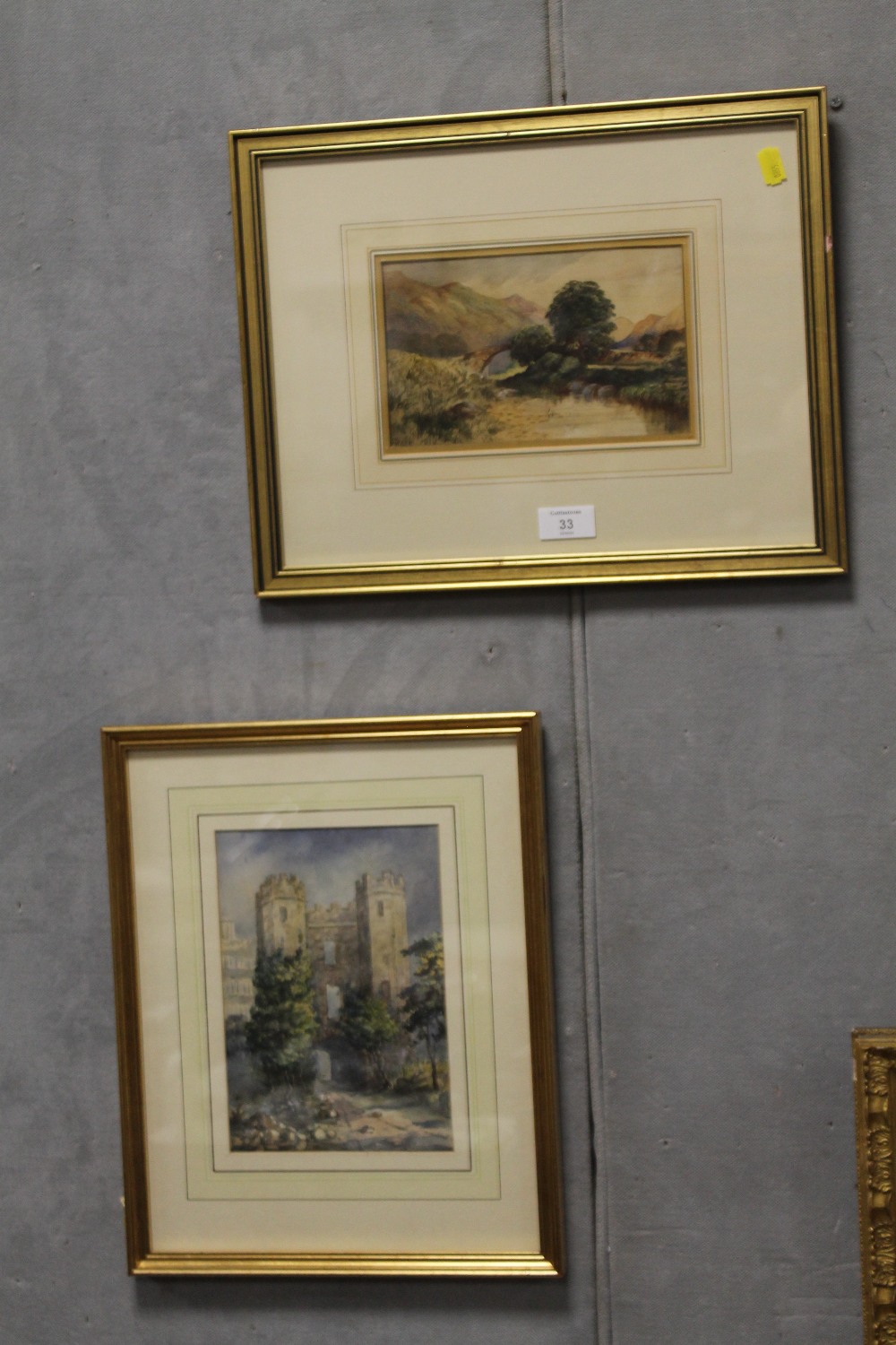 THREE LATE 19TH / EARLY 20TH CENTURY WATERCOLOURS DEPICTING TWO RIVER SCENES AND A CASTLE RUIN (3) - Bild 6 aus 6