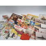 A SMALL COLLECTION OF POSTCARDS, CIGARETTE CARDS ETC
