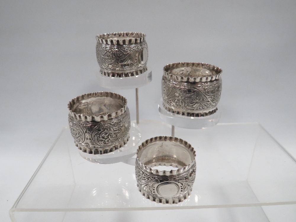 FOUR HALLMARKED SILVER NAPKIN RINGS - Image 2 of 3